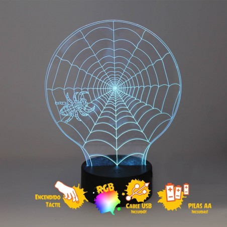 Lámpara de mesa 3D Telaraña LED