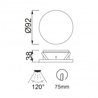 Foco de techo empotrable Metacrilato – Mantra – Downlight blanco