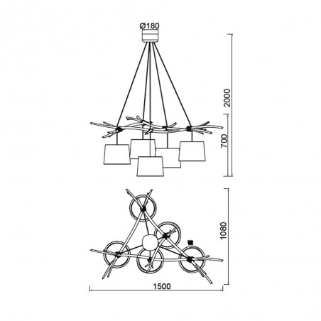 Lámpara colgante Sabina (5 luces)
