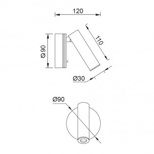 Aplique lector LED orientable Prea (3W)