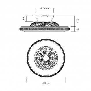 Plafón Ventilador LED Hardstad (40W)