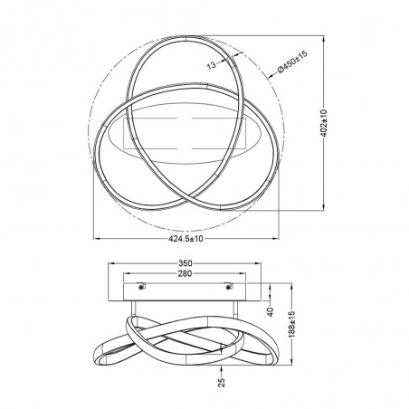 Plafon de techo LED Course (18W)