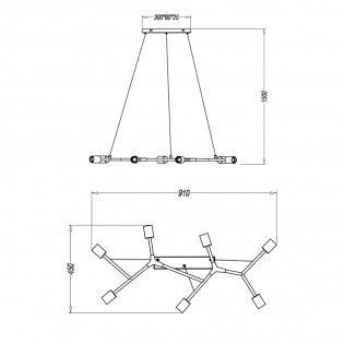 Lámpara colgante Cross (7 luces)