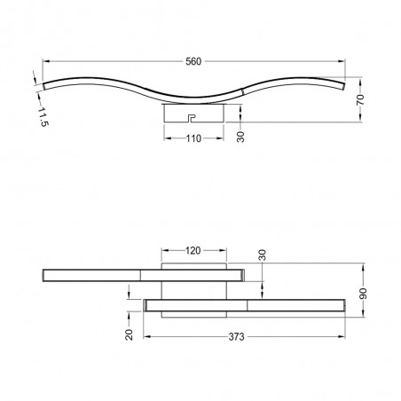 Plafón de techo LED Route (10W)