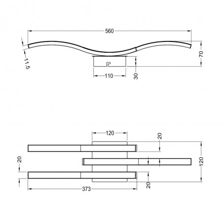 Plafón de techo LED Route (15W)