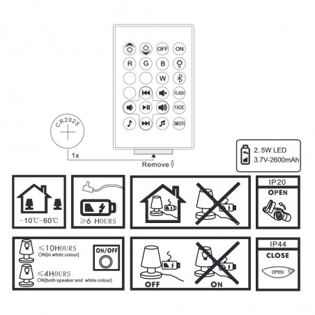 Lámpara LED RGB con altavoz Jamaica (2,5W)