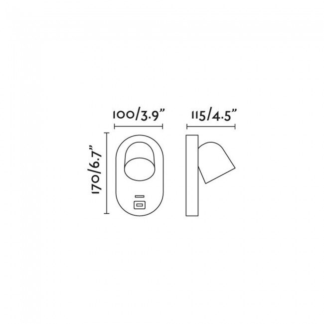 aplique orientable con usb corb