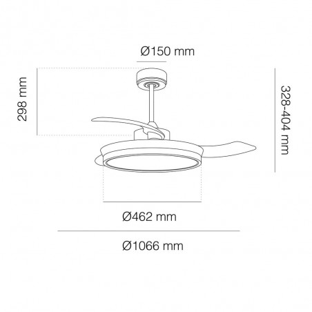 Ventilador LED con aspas plegables Brando (48W)
