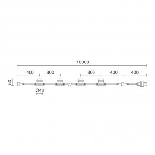 Guirnalda de exterior LED Portofino (12x4W)