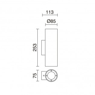 Aplique de pared exterior Stone II (2 luces)