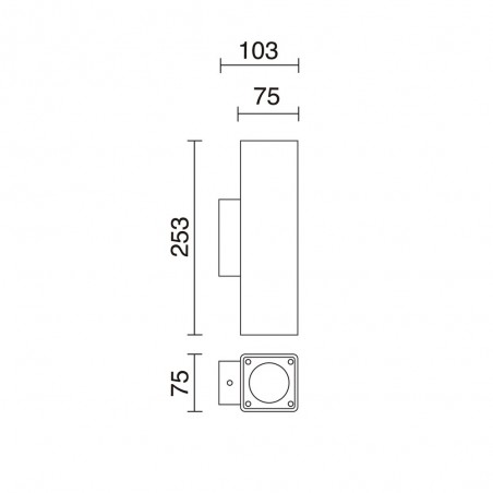 Aplique de pared exterior Stone (2 luces)