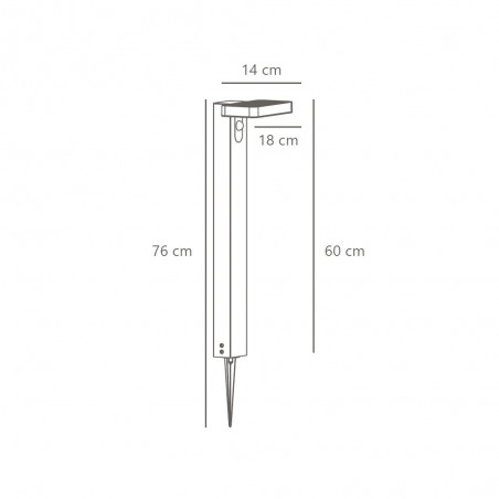Baliza exterior LED solar con sensor Rica Square (5W)
