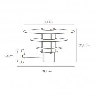 Aplique de pared exterior Bastia 35