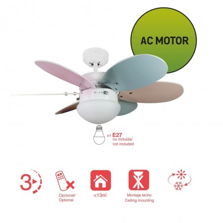 Ventilador con luz Orion Multicolor