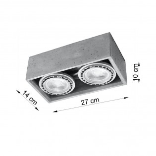 Plafón de techo Quatro Cemento (2 luces)