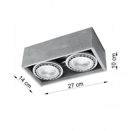 Plafón de techo Quatro Cemento (2 luces)