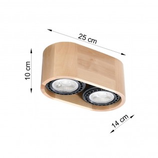 Plafón de techo Basic Madera (2 luces)