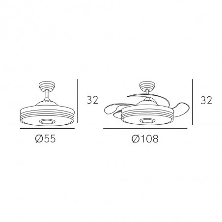 Ventilador LED con altavoz Matanuska (72W)