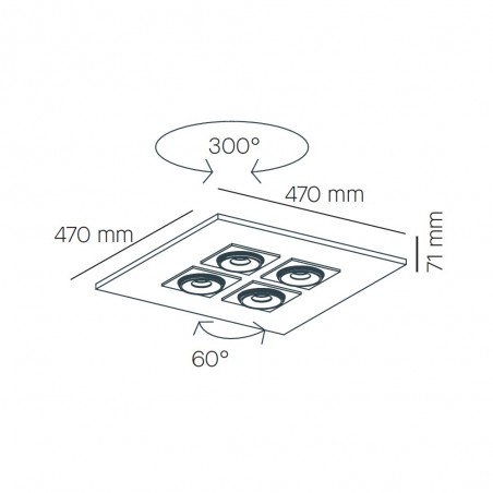 Plafón Led MLN 2x2 Marc (37.20W)