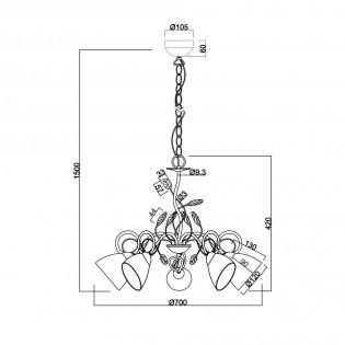 Lámpara de araña Traditio (5 luces)