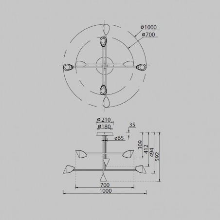 Lámpara de techo LED Capuccina (61.5W)