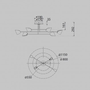 Plafón de techo LED Capuccina (44.5W)