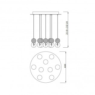Lámpara de techo Galaxia (9 luces)