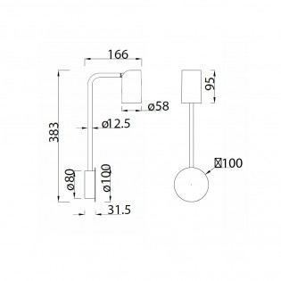Aplique de pared con interruptor Sal