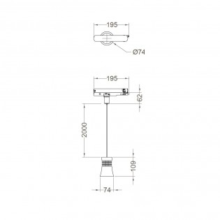 Lámpara colgante LED para carril Pagoda (12.5W)