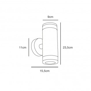 Aplique de pared exterior Birk (2 luces)