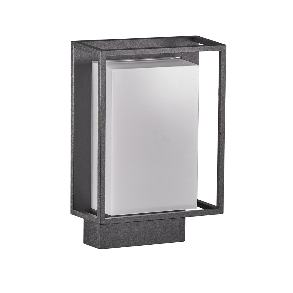 Bombilla E27 Max 28w Lámpara Pared Exterior Hoosic - Aluminio Antracita IP44 Para 1 Lámpara Moderna Antracita Blanco