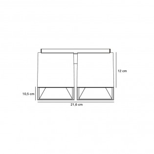 Plafón de techo Ethan (2 luces)
