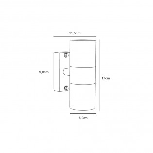 Aplique de exterior Tin Cobre (2 luces)