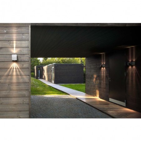 Aplique de exterior galvanizado LED Canto Kubi 2 (2x6W)