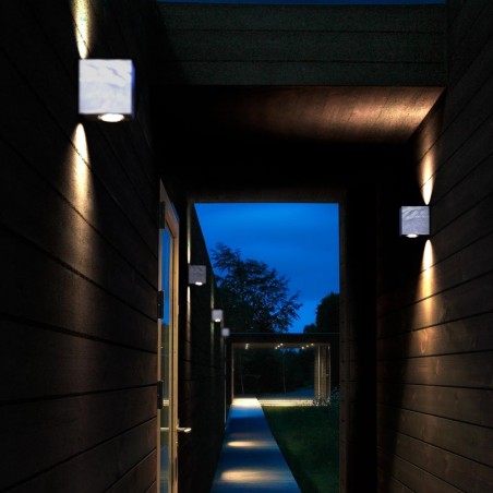 Aplique de exterior galvanizado LED Canto Kubi 2 (2x6W)