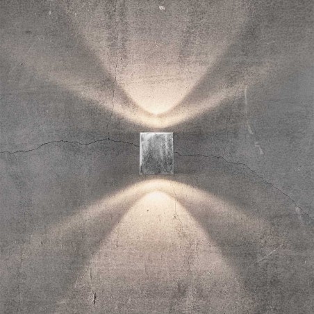 Aplique de exterior galvanizado LED Canto Kubi 2 (2x6W)