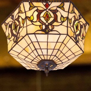 Plafón de techo Hexa cristal Tiffany