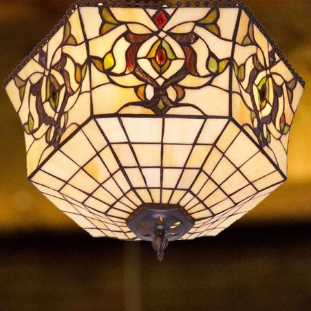 Plafón de techo Hexa cristal Tiffany