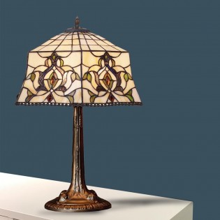 Lámpara de mesa Hexa cristal Tiffany