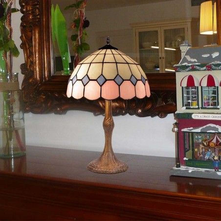 Lámpara de mesa Pink cristal Tiffany