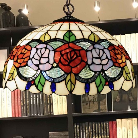 Lámpara colgante Tiffany Rosy