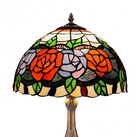 Lámpara de mesa Rosy cristal Tiffany