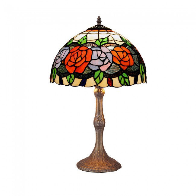 Lámpara de mesa Rosy cristal Tiffany
