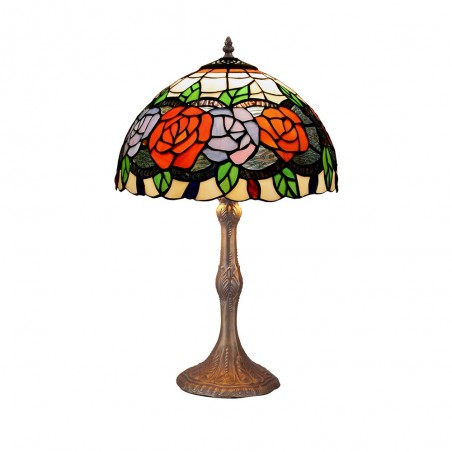 Lámpara de mesa Rosy cristal Tiffany