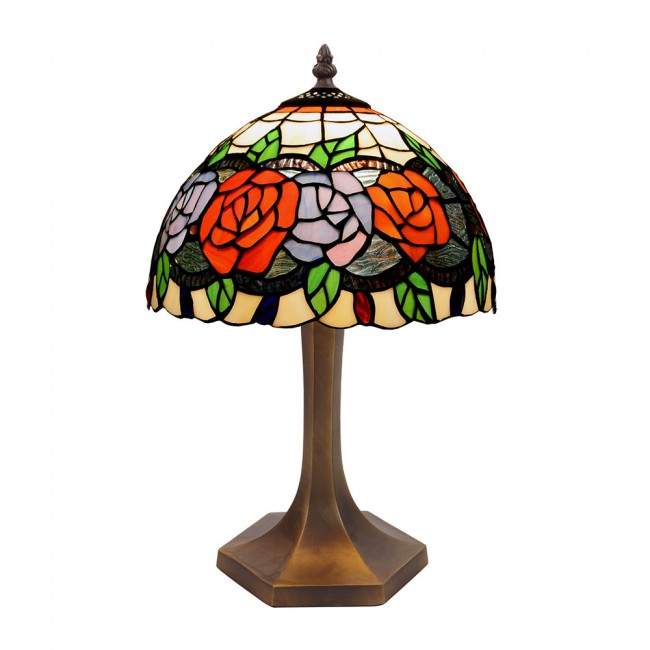 Lámpara de sobremesa Rosy cristal Tiffany
