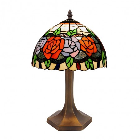 Lámpara de sobremesa Rosy cristal Tiffany