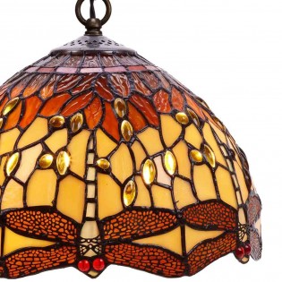 Lámpara colgante Belle Amber Tiffany