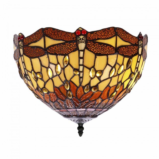 Plafón de techo Tiffany Belle Amber