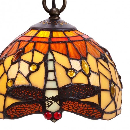 Lámpara de techo Belle Amber cristal Tiffany