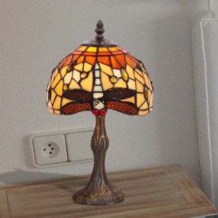 Lámpara de mesa Belle Amber cristal Tiffany II